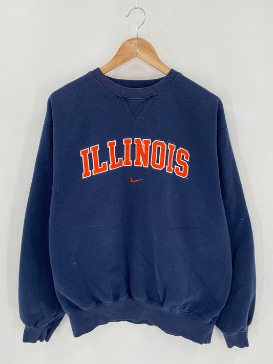 90's NIKE ILLINOIS Size M Vintage Sweat-shirt / 6350
