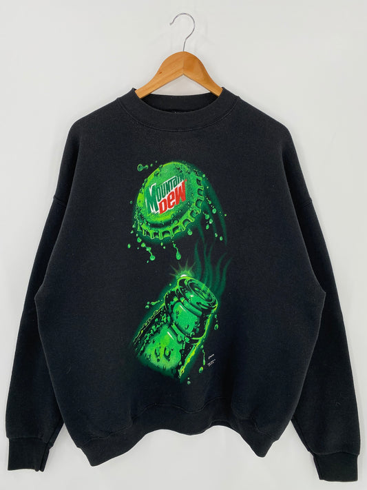 00' MOUNTAIN DEW Size XL Vintage Sweat-shirt / k390