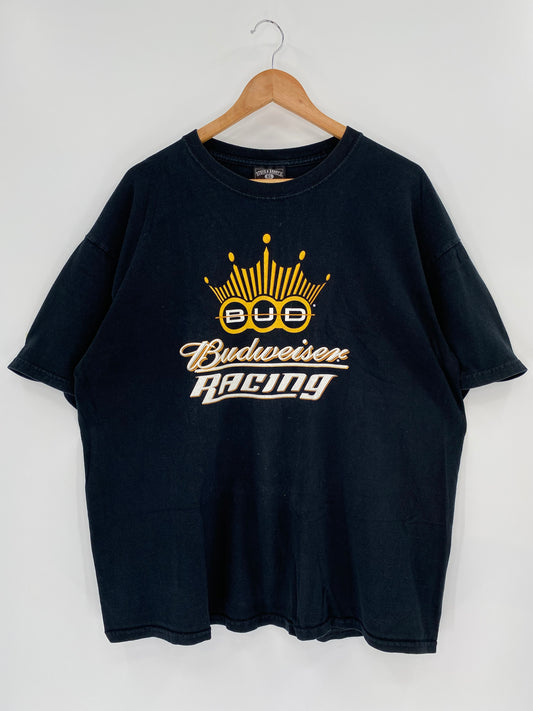 Vintage BUDWEISER Size XL Racing T-Shirt / k580