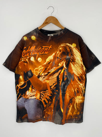 90's Ted Nugent All Over Print Vintage Music T-Shirt / 9745