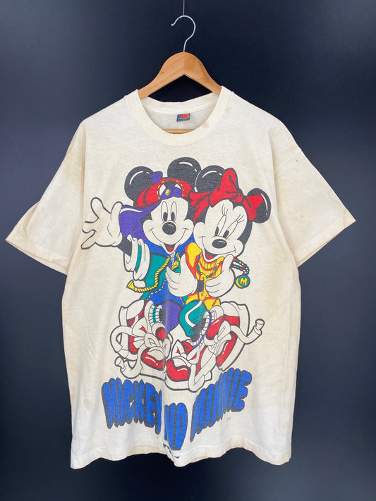 90’s DISNEY MICKEY AND MINNIE Made in USA Size One Size (Approx.L) Vintage T-Shirt / 9091