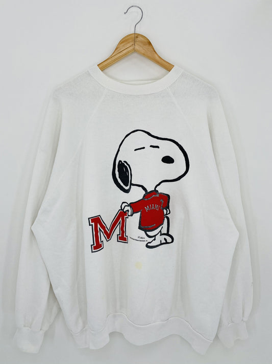 80’s Snoopy Size Approx.XL Made in USA Vintage Sweat-Shirt / K4761