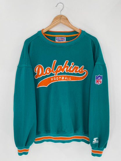 90's Starter DOLPHINS FOOTBALL Size XL Vintage NFL Sweat-Shirt / 5766