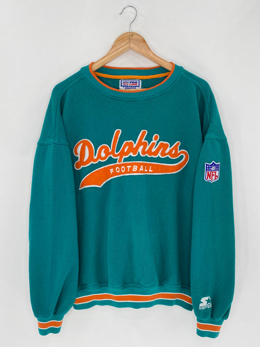 90's Starter DOLPHINS FOOTBALL Size XL Vintage NFL Sweat-Shirt / 5766