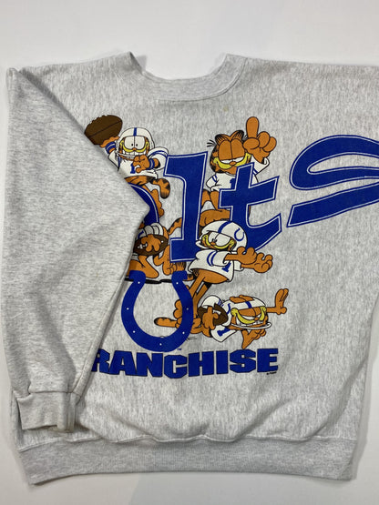 1994 Garfield x Colts  Made in USA Size XL Vintage Sweat-shirt  / K5384