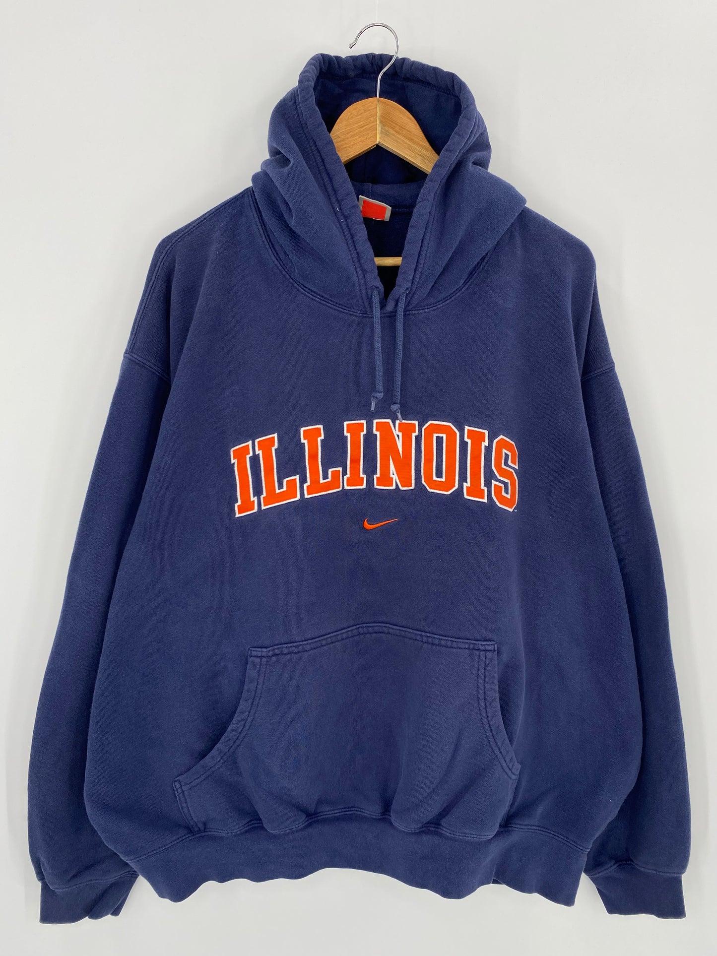 00' NIKE ILLINOIS Size XXL Vintage Hoodie Sweat-shirt / 7854