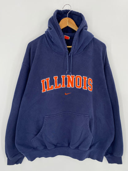 00' NIKE ILLINOIS Size XXL Vintage Hoodie Sweat-shirt / 7854