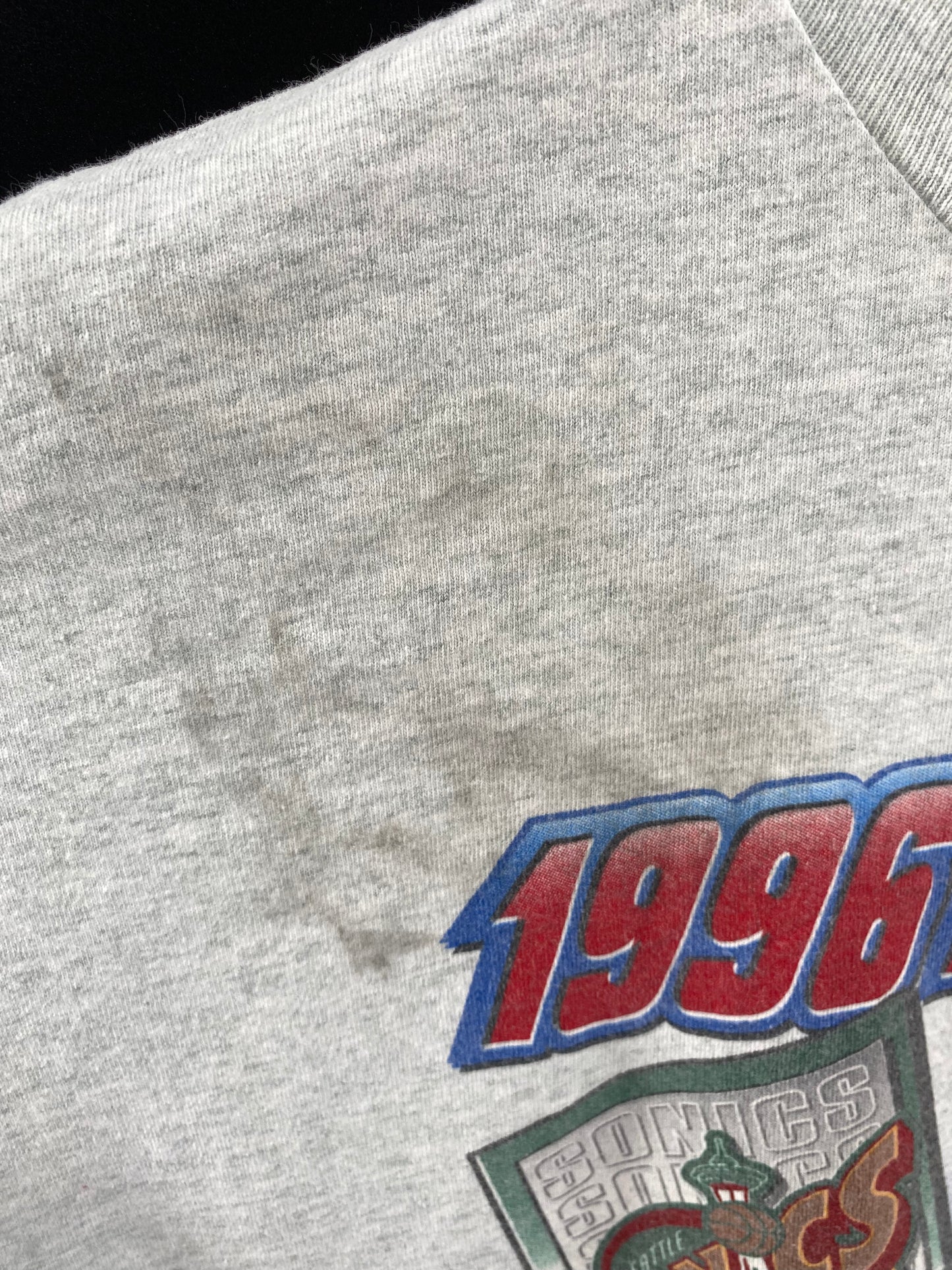 1996 NBA FINAL BULLS X SONICS Made in USA Size XXL Vintage NBA T-Shirt / K3434