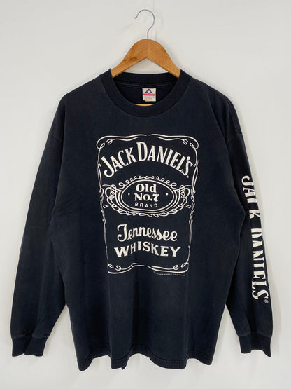 1999 JACK DANIELS Size XL Vintage Long Sleeve T-Shirts / A9869