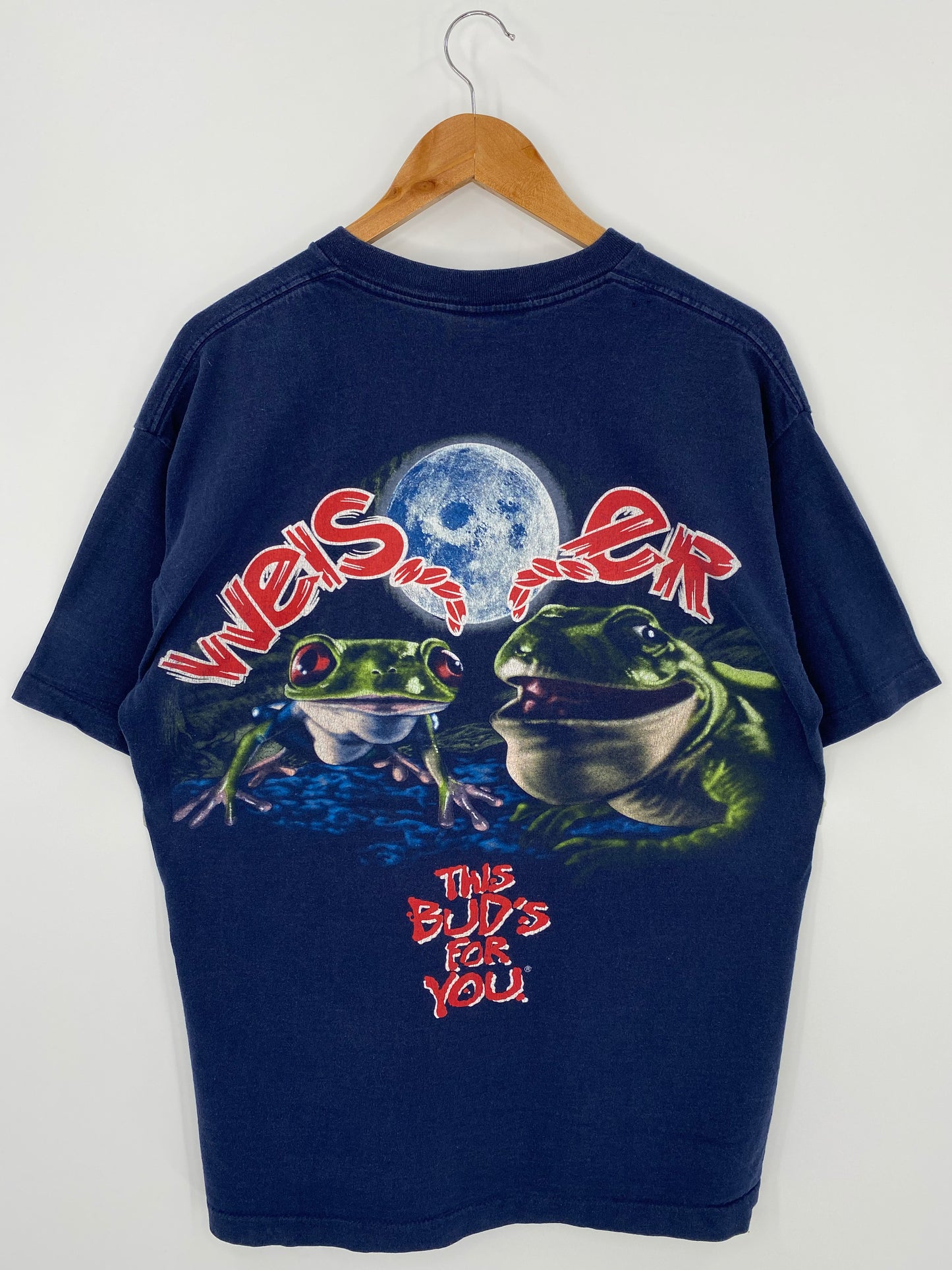 1995' BUD WEISER Made in USA Size XL Vintage T-Shirt / K1176