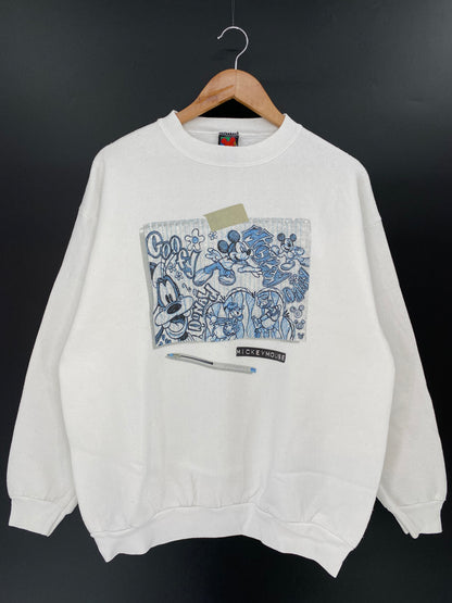 90’s DISNEY MICKEY Made in USA Size L Vintage Sweat-Shirt/ K681