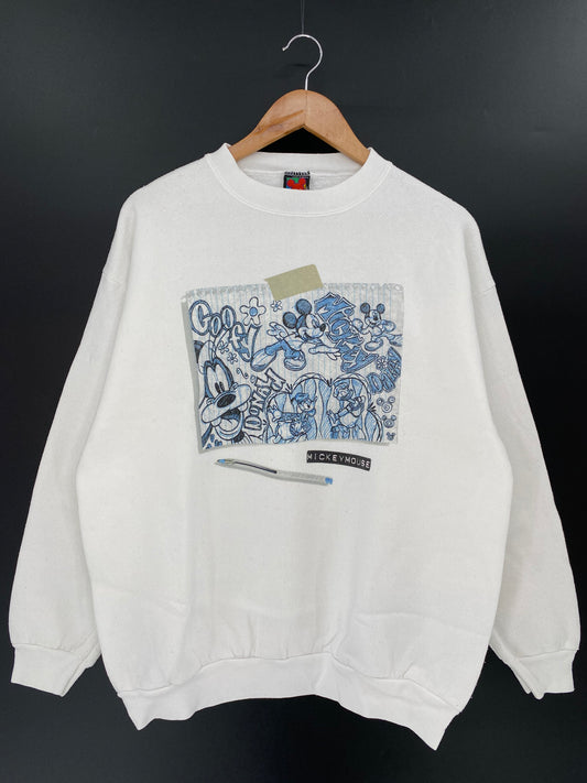 90’s DISNEY MICKEY Made in USA Size L Vintage Sweat-Shirt/ K681