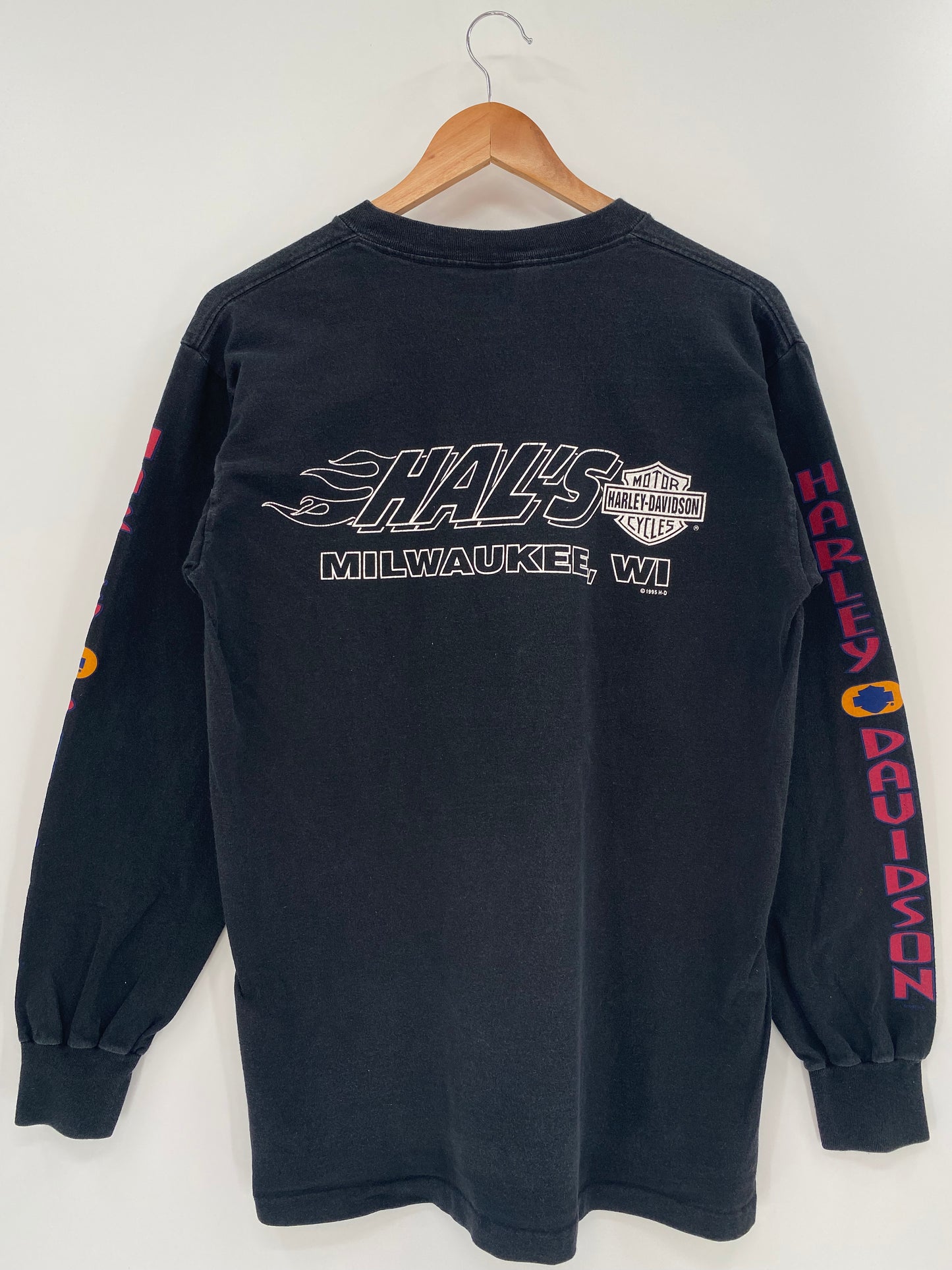 1995' HARLEY DAVIDSON Made in USA Size M Vintage Long sleeve T-Shirt / K1126