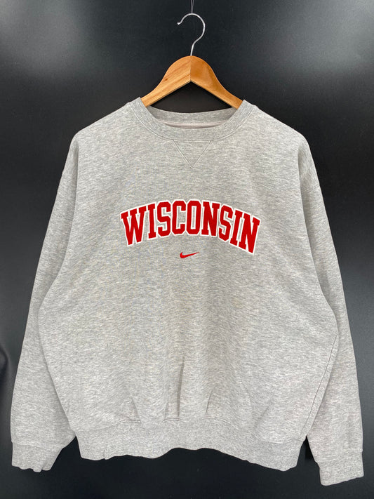 00' NIKE WISCONSIN Size L Vintage Sweat-Shirt / K3348
