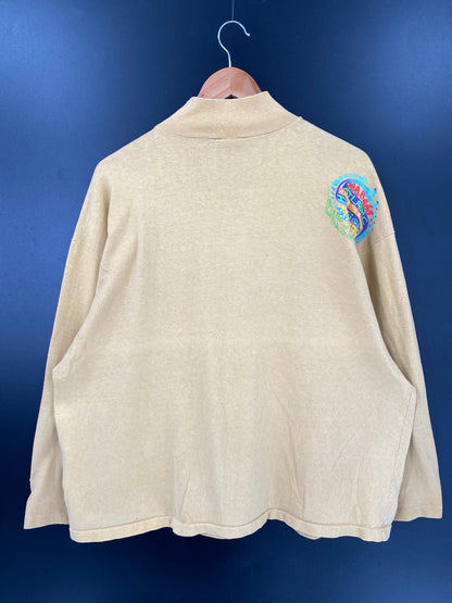 90’s ATLANTIC DESIGN SHARK Made in USA Size No tag(Approx.XL) High-neck Long Sleeve T-Shirt / E5033T