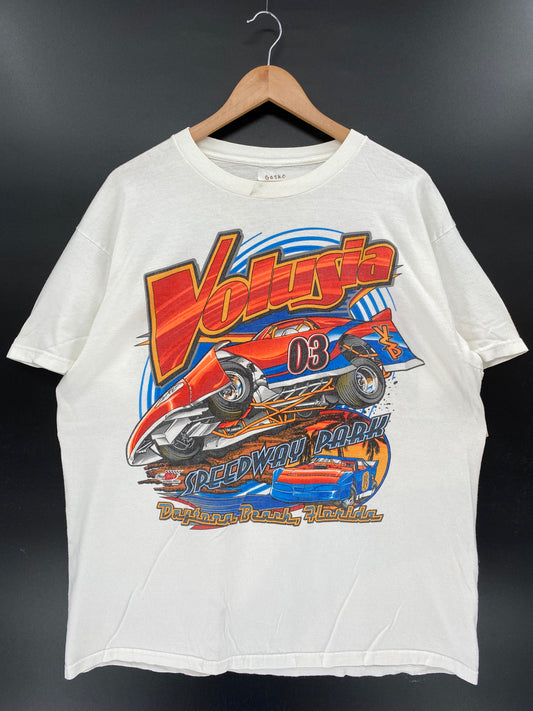 Vintage VOLUSIA SPEEDWAY PARK Size No tag (Approx.XL) Racing T-Shirt / K3739