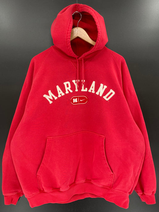 00' NIKE MARYLAND Size XL Vintage Hoodie Sweat-Shirt / K3784