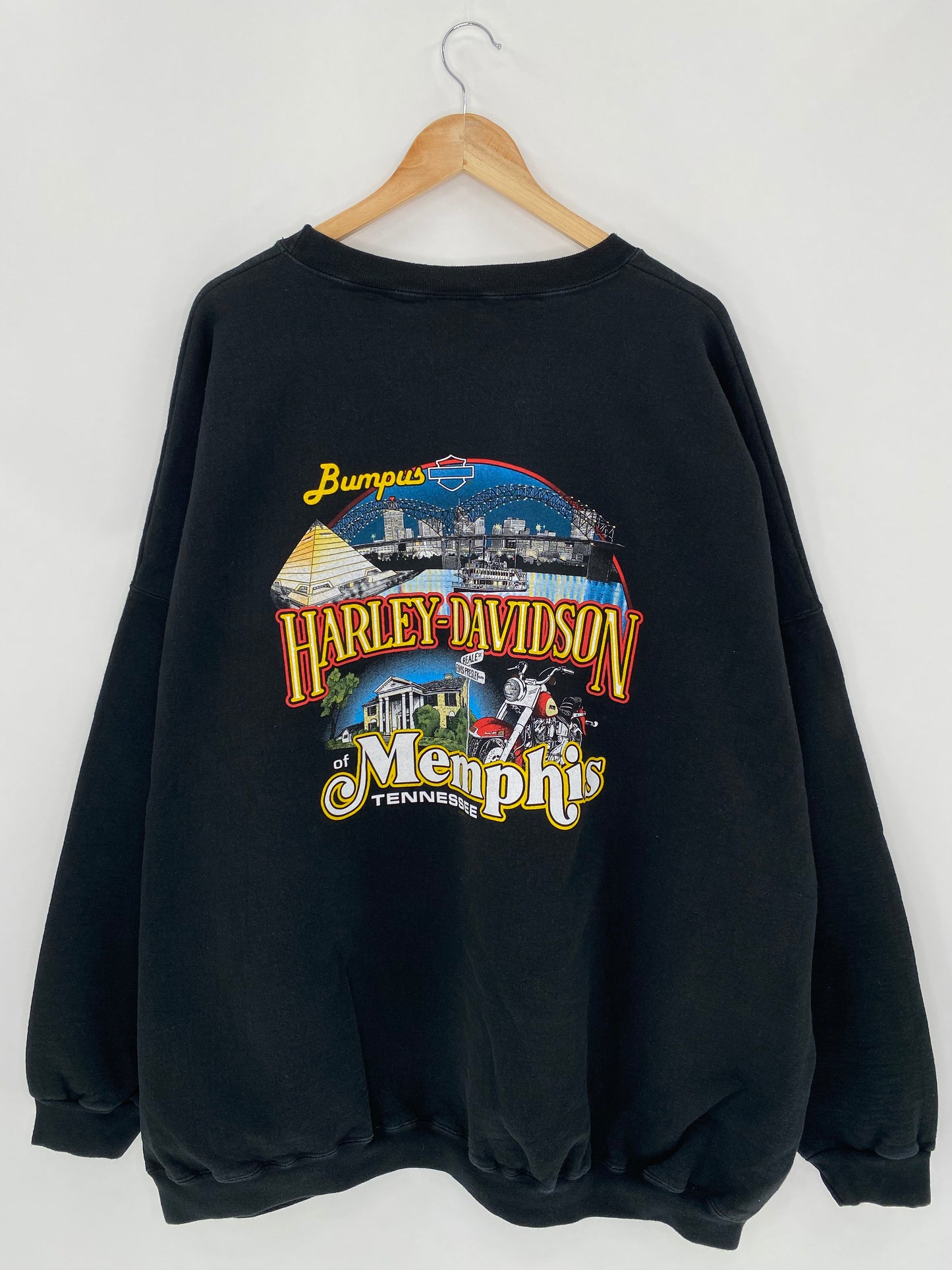 2005 Harley Davidson TENNESSEE Size Approx.XXL-3XL Vintage Sweat-Shirt / 5680