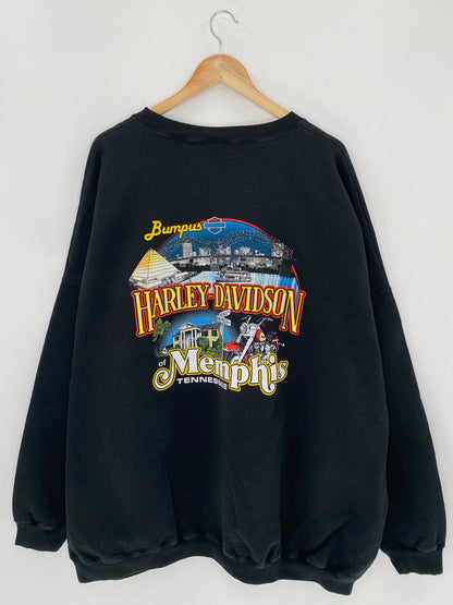 2005 Harley Davidson TENNESSEE Size Approx.XXL-3XL Vintage Sweat-Shirt / 5680