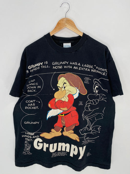 90's DISNEY Grumpy Size Approx. L Vintage T-Shirt  / 6822