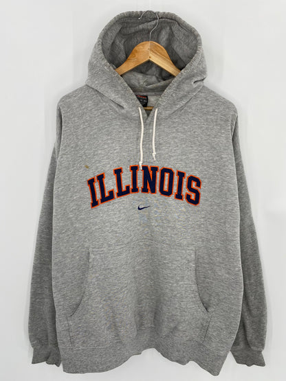 90’s NIKE ILLINOIS Size XL Vintage Hoodie Sweat-shirt / 6739