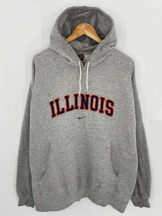 90’s NIKE ILLINOIS Size XL Vintage Hoodie Sweat-shirt / 6739