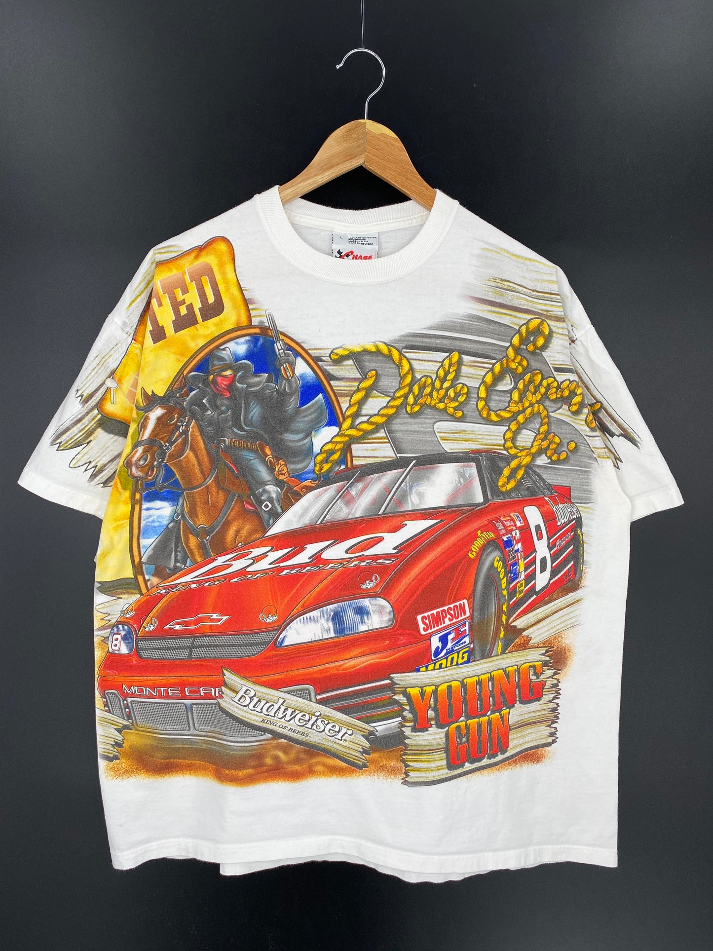 1999 BUDWEISER x NASCAR Made in USA Size L Vintage T-shirt / 8227