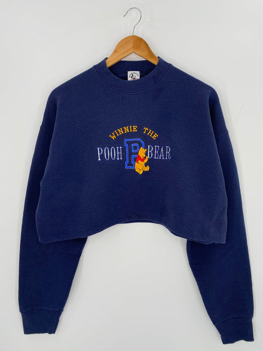 90's DISNEY WINNIE THE POOH Size L Vintage Short Length Sweat-Shirt / K9641
