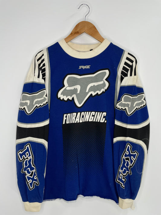 Vintage FOX RACING Size L Racing Long Sleeve T-shirt / A881