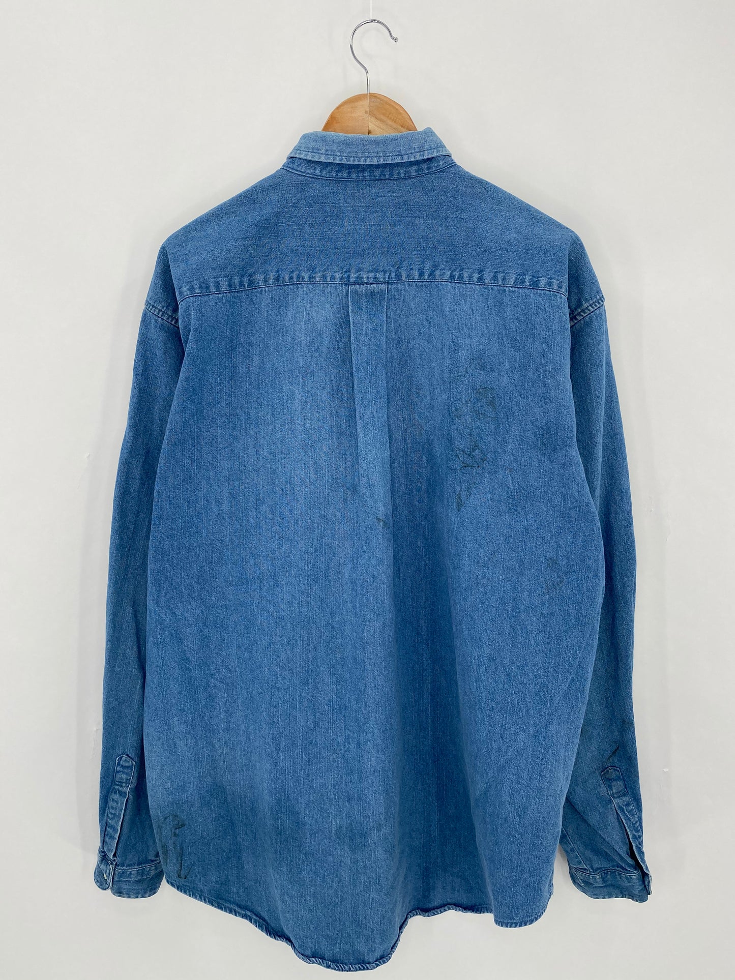 90's POLO BEAR Size XL~XXL Vintage Denim Shirt /  6295