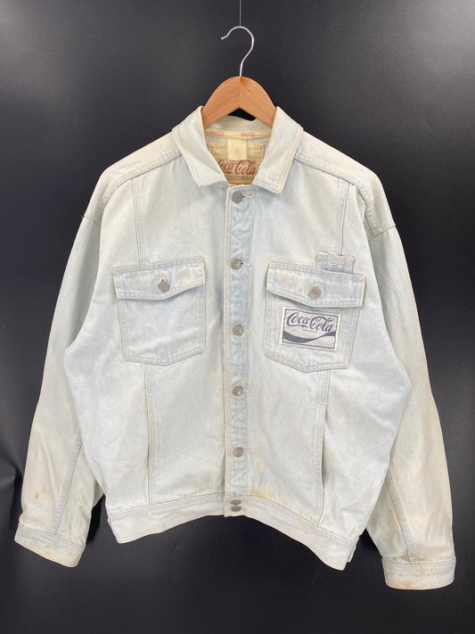 90's COCA COLA Size L Vintage Denim Jacket  / K3679