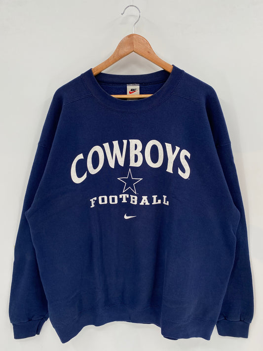 90's NIKE COWBOYS Made in USA Size XL Vintage NFL Sweat-Shirts / K2598