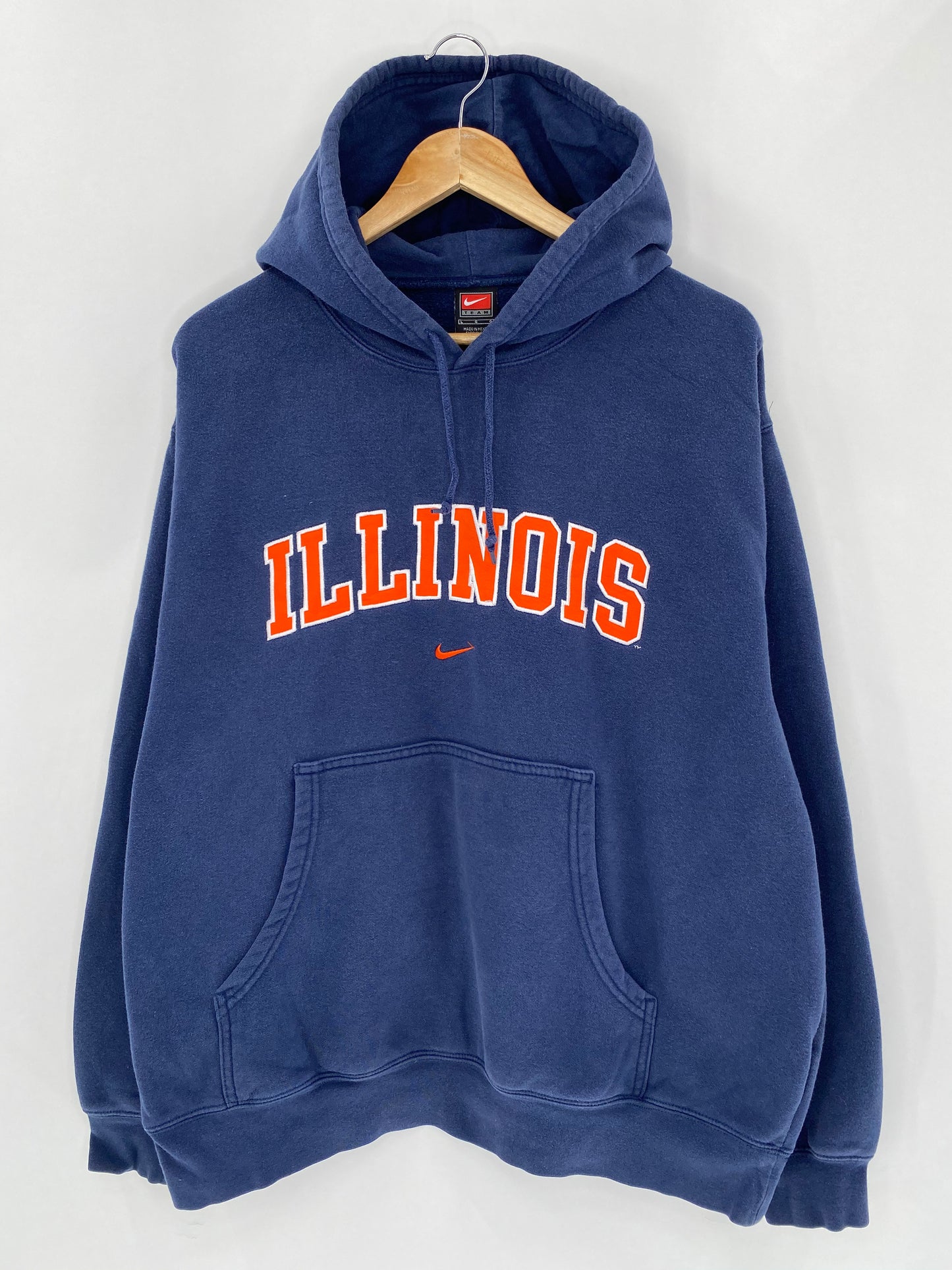 90’s NIKE ILLINOIS Size L Vintage Hoodie Sweat-Shirt / 5793