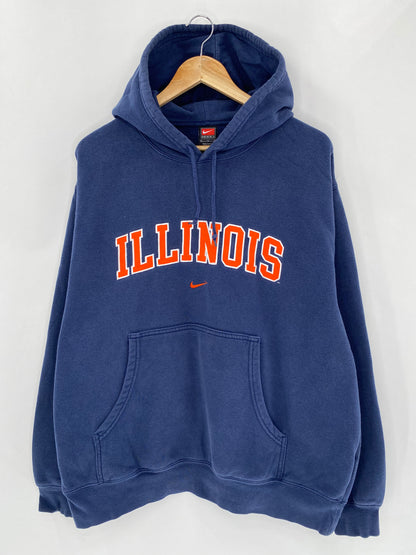 90’s NIKE ILLINOIS Size L Vintage Hoodie Sweat-Shirt / 5793