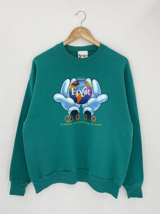 2000 Disney Epcot Made in USA Size L Vintage Sweat-Shirt / K4674