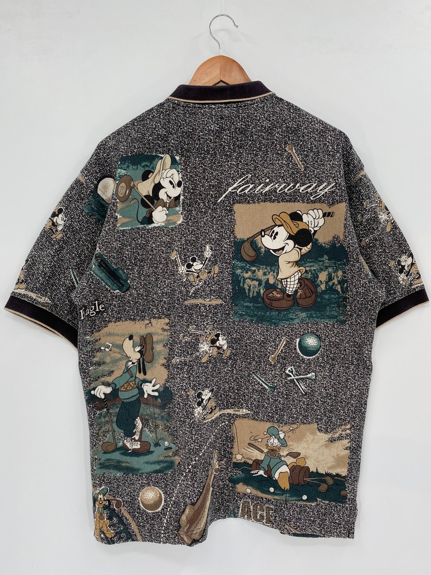 00' DISNEY MICKEY Size No tag (Approx.XL) Vintage Polo-Shirt / K2123