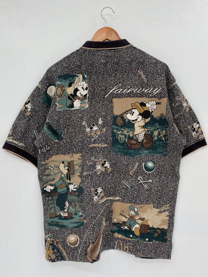 00' DISNEY MICKEY Size No tag (Approx.XL) Vintage Polo-Shirt / K2123
