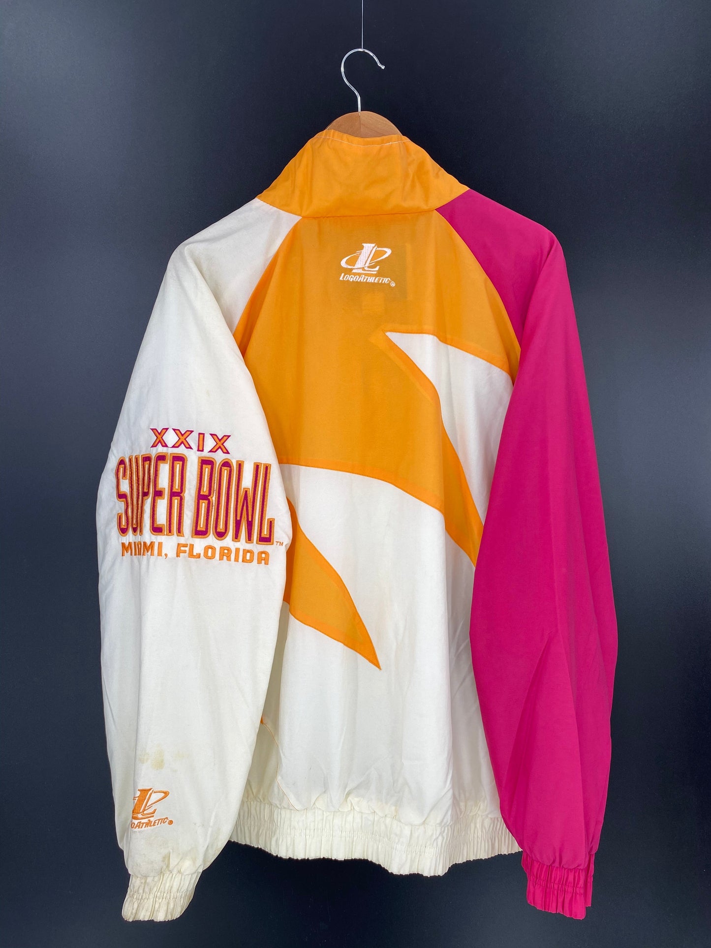 .1995 SUPER BOWL MIAMI FLORIDA Size XL Vintage NFL Nylon Jacket / A7659