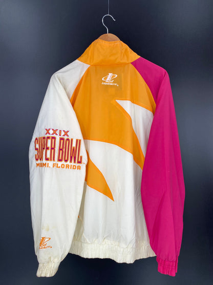 .1995 SUPER BOWL MIAMI FLORIDA Size XL Vintage NFL Nylon Jacket / A7659