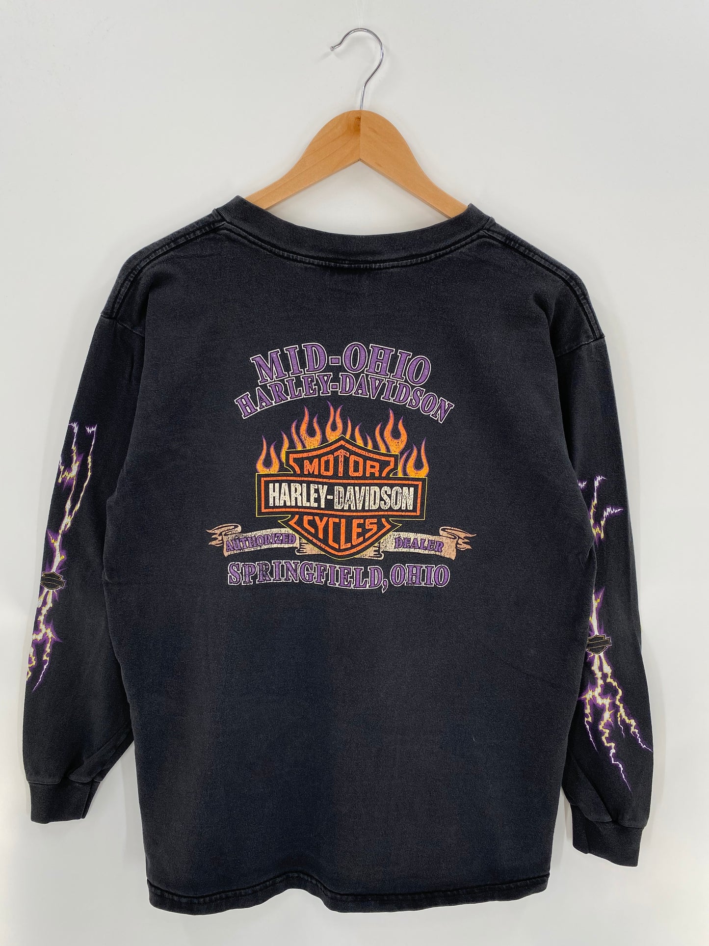 90’s HARLEY DAVIDSON Made in USA Size L Vintage Long Sleeve T-Shirt / K3174