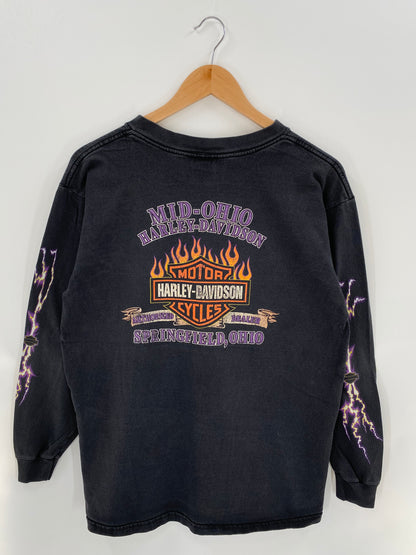90’s HARLEY DAVIDSON Made in USA Size L Vintage Long Sleeve T-Shirt / K3174