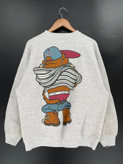 1998 LOONEY TUNES TAZ MADE IN USA Size XL Vintage Sweat-shirt / K361