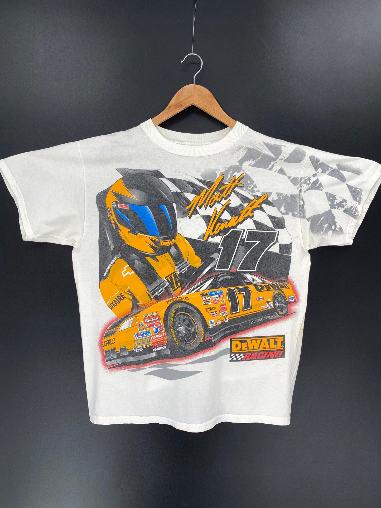 1999 DEWALT RACING MATT KENSETH Size L Vintage Racing T-shirt / 9460