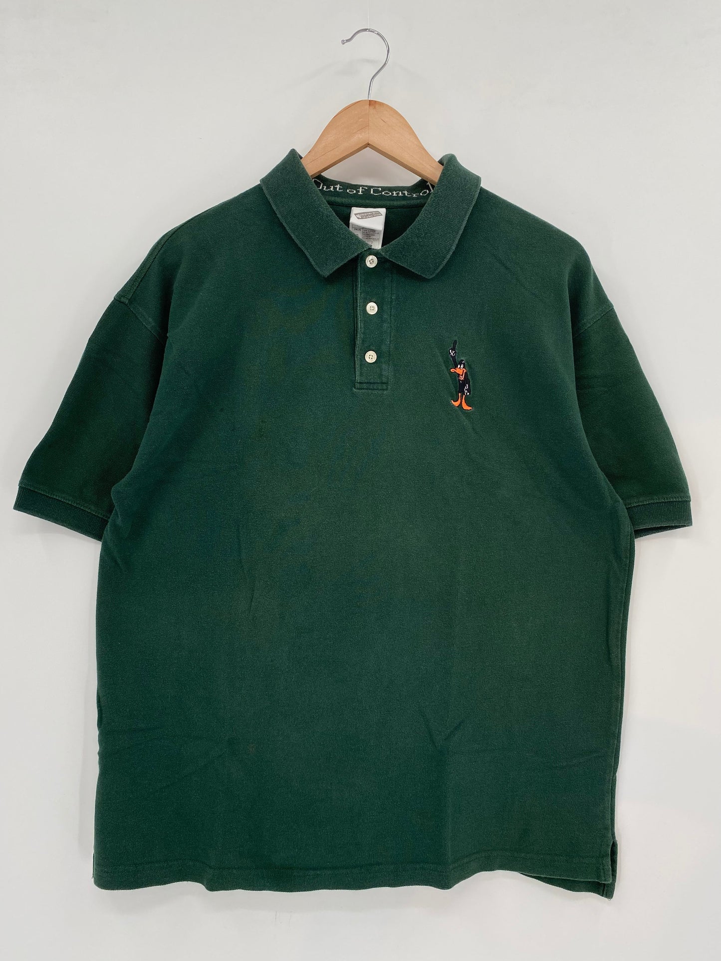 1999 LOONEY TUNES DAFFY DUCK Size L Vintage Polo Shirt / E3937B