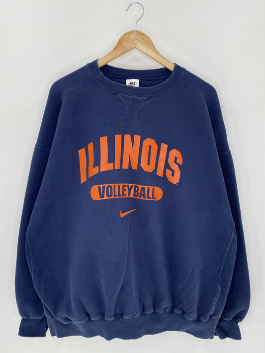 90’s NIKE ILLINOIS VOLLEYBALL Size XL Vintage College Sweat-Shirts / K5023