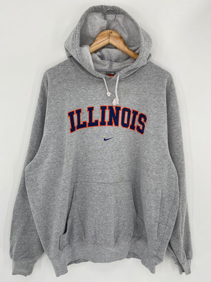 90’s NIKE ILLINOIS Size XL Vintage Hoodie Sweat-Shirt / 5409