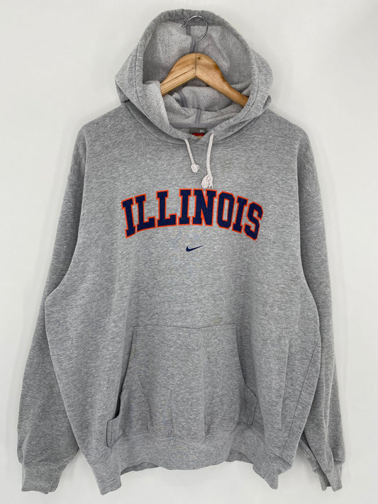 90’s NIKE ILLINOIS Size XL Vintage Hoodie Sweat-Shirt / 5409
