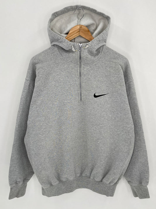 90's NIKE Mini Swoosh Size M Vintage Half zip Hoodie Sweat-shirt / 6152