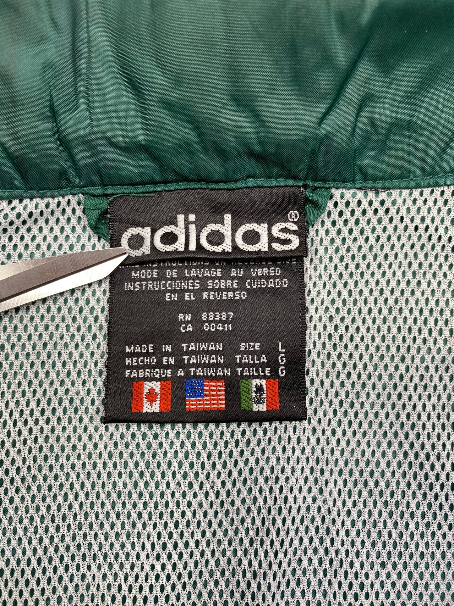 90's ADIDAS Zipper Size L Vintage Nylon-Jacket / 5719