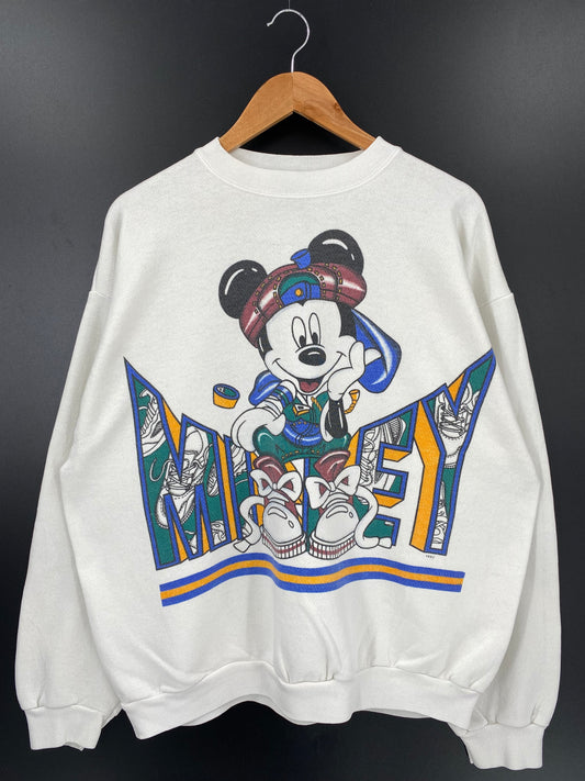90's DISNEY MICKEY Made in USA Size XL Vintage Sweat-shirt / k2162